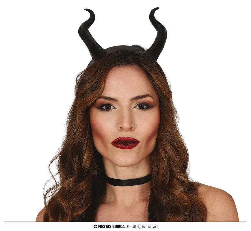 DIADEMA CON CORNA DA DEMONE NERO