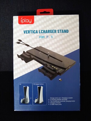 IPLAY Vertical Gaming LCharger Stand P-5 Digital Edition, 2 USB Output Ports