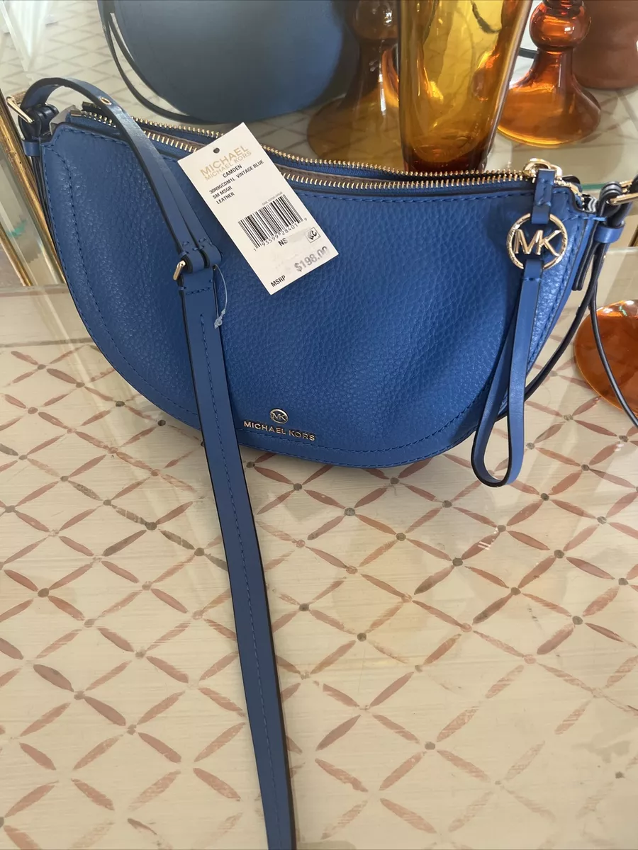 NWT MICHAEL Michael Kors Camden Small Pochette Bag Vintage Blue