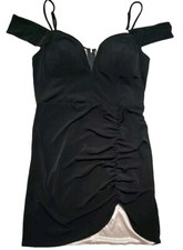 NWT City Studio XXL Little Blk Dress V-Neck Strappy Off Shoulder Ruched Side Hip