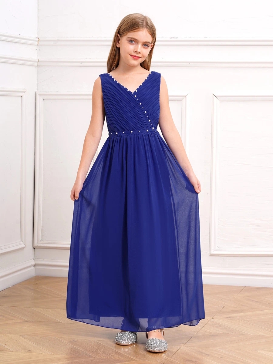 blue prom dresses for 5th graders Little Girls Prom Dresses 3D Floral Pink Princess Dress 66662K for kid –  Viniodress