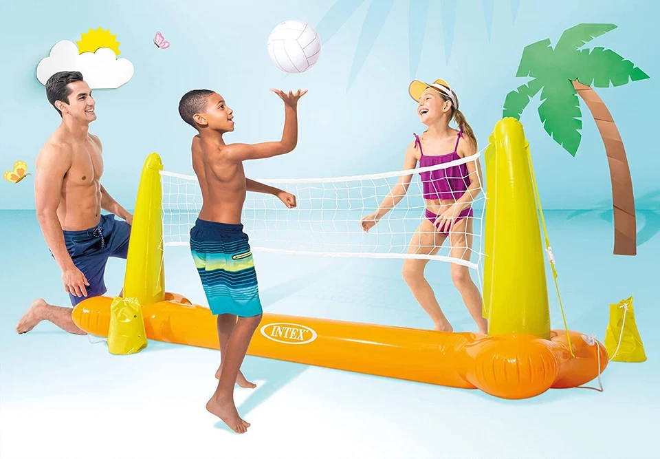 Intex Pool Volleyball Set Inflatable Floating Game Ball Net Swimming Pool Party - image 3 of 4