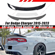 For Dodge Charger Scatpack Hellcat 15-23 Gloss Blk Trunk Spoiler W Wicker Bill
