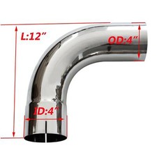 4idod Truck Chrome 90 Degree Exhaust Elbow Pipe 4 In X 12 Arms Tube Tailpipe