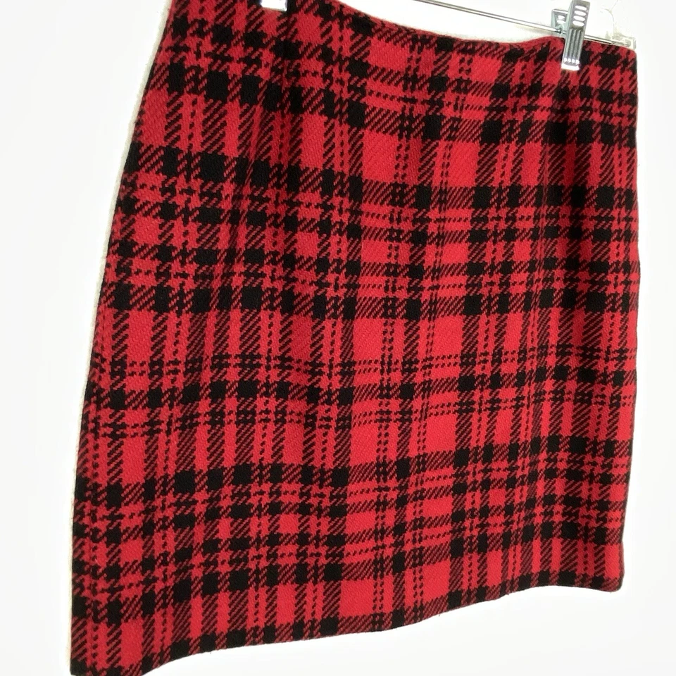 Minifalda Eddie Bauer Vintage de Lana a Cuadros Roja Negra Talla 8 Preppy Academia Foto 3 de 4