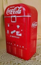 COKE TIN CANISTER HINGED LID FLIP LEVER DRINK COOLER MACHINE COCA COLA TIN BOX.