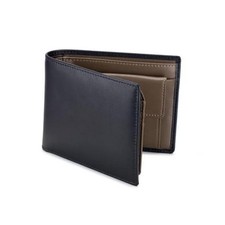 Men's Bifold Leather Wallet with Coin Pocket, RFID Genuine Dark khaki