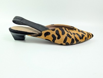 Next Forever bequeme Leder-Slingback-Schuhe Animal-Print UK 3
