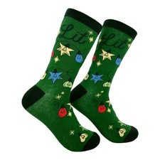 Lit Socks Funny Sarcastic Christmas Lights Graphic Novelty Footwear for Ladies