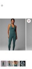 Fabletics Oasis Twist Front Purelux 7/8 Jumpsuit in teal size large
