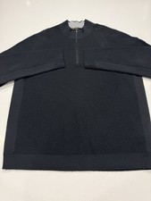 RHONE Men  s Walden Waffle Knit 1/4 Zip Wool Cash Sweater Black Size XL MSRP 188