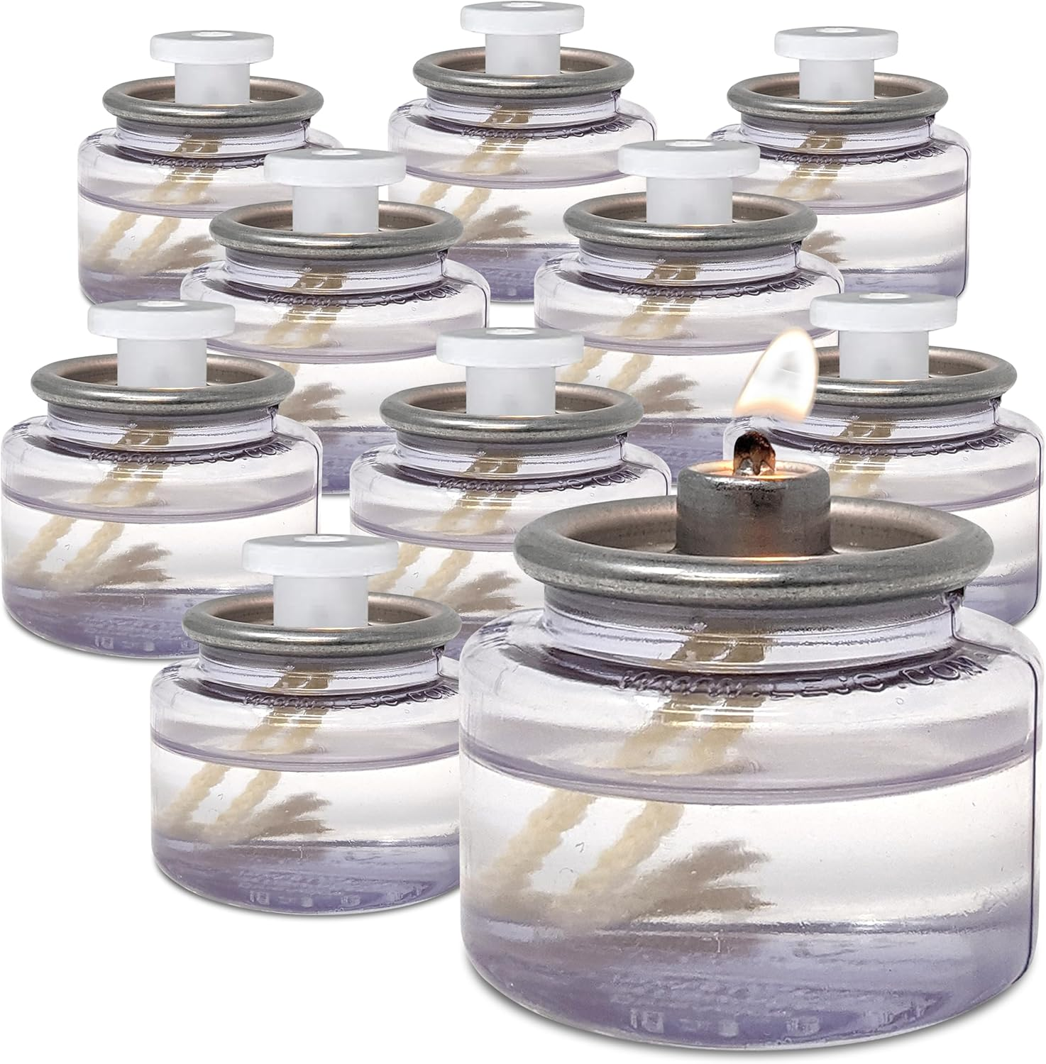 8-Hour Liquid Paraffin Tea Light Candles - 12 Pack for Emergency Lighting