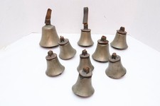 Antique Whitechapel Handbells Set of 9 Church Choir Hand Bells OLD Vintage