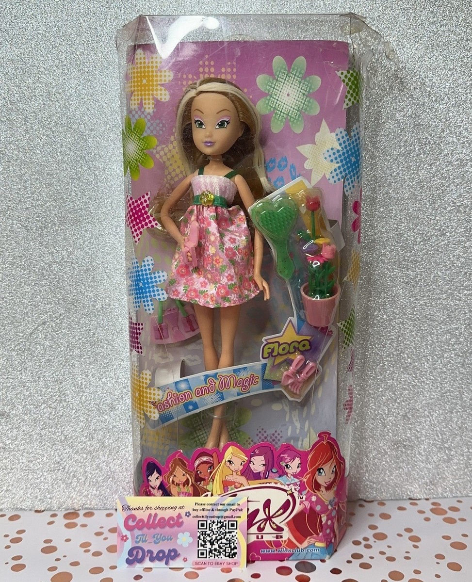Poupée Winx Flora City Girl Avec Pixie Et Sac – État Correct
