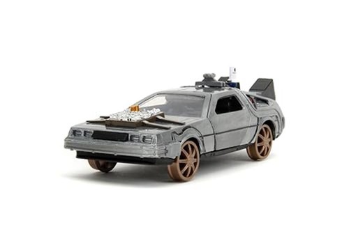 Back to The Future Part III 1:32 Time Machine Rail Wheels Die-Cast Car, Toys 