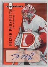 2005-06 Fleer Hot Prospects PATCH AUTO /50 Jimmy Howard Rookie Auto Detroit Red