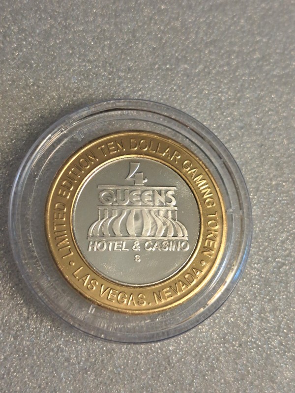 RARE Four Queens $10 Limited Edition Coin Goddess Casino .999 Silver Token Vegas