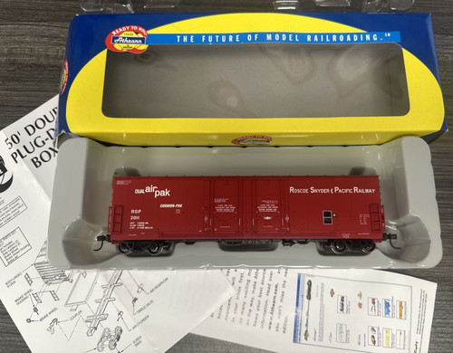 Caja puerta doble enchufe coche Athearn RTR HO escala 91292 50' Roscoe, Snyder & Pacific | Zustand: New