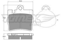 Tomex Brakes Bremsbelagsatz, Scheibenbremse Tx 12-87 FüR MERCEDES-BENZ