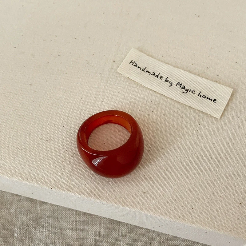 Hot Natural red agate stone ring, women's fashion ring, ring, ins style - Image 2 of 4