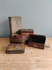 Job Lot Of Antique Rusty Old Tins Tobacco Cake Pharmacy Toffee Needles