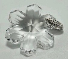 925 AU Swarovski Crystal Snowflake Ornament Necklace Pendant 1.25" Christmas