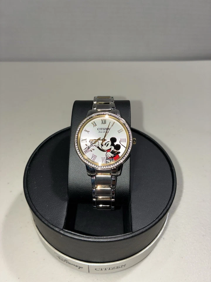 Citizen Eco-Drive FE7044-52W Relógio Feminino Mickey Mouse Cristal - Novo Com Etiquetas - Imagem 3 de 4