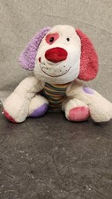 Dan Dee Collectors Choice Plush Dog Stuffed Toy Heart Eye Rainbow Stripe Belly