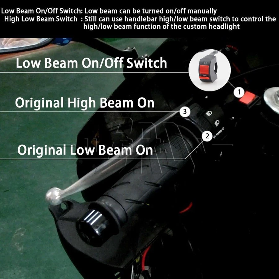 Headlight Assembly HID White Angel Red Devil For Kawasaki Z800 Z250 Z300 13-2016 - Imagem 3 de 4