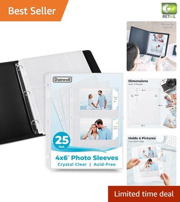 Crystal Clear 4x6 Photo Inserts - 25 Heavyweight Pages for Archiving Memories