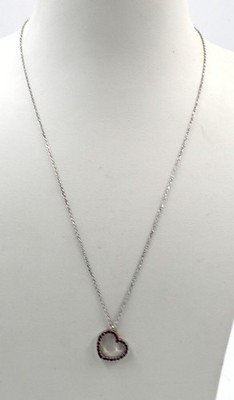 18 kt Weißgold Halskette mit Herz Rubin