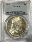 1885 O PCGS MS63 Graded Morgan Dollar rim toned nice coin
