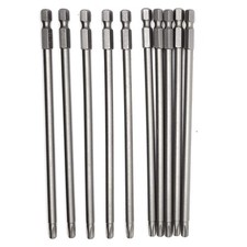 10pcs 6150mm T27 Torx Head Screwdriver Bit Set 14 Inch Hex Shank With Qui...