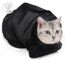 ASOCEA Cat Bathing Bag Adjustable Cat Grooming Mesh Bag Breathable Restraint Sho