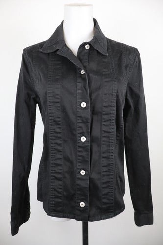 Krizia, KRIZIA Veste Femme Vintage Noire Légère Boutons Taille 42