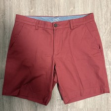 Chaps Ralph Lauren Chino Dress Shorts Men's Maroon Cotton-Blend Size 34