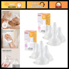 Silicone Baby Bottle Nipples, Size L  LL Set of 8 , Natural Feel, 6-12 Months
