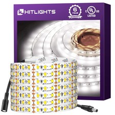 LED Strip Lights Cool White 5000K, 16.4ft High Density 12V Tape Light, UL-Lis...