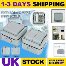 1/2GANG 1/2 WAY WALL LIGHT SWITCH EXTERNAL GARDEN WATERPROOF OUTDOOR IP66