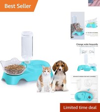 Double Dog Cat Bowls - Pets Water and Food Bowl Set, 15 Tilted Water and Food...