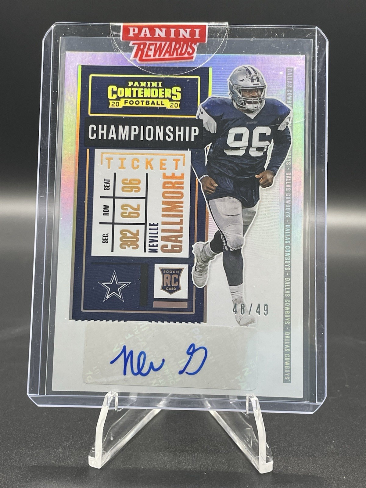 Neville Gallimore Panini Contenders #175 Autograph-Championship