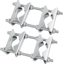 Double Antenna Mast Clamp - Heavy Duty Galvanized Iron Mount for Secure Pole-To-