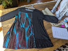 creations black woman tumic velour abstract xxl cotton and polyester top