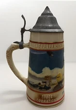 Vtg LIMITED Ed. Infamous Thiokol Space Operations Ceramic Beer Stein Pewter Lid