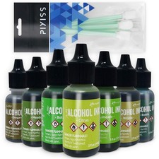 Greens Alcohol Inks Set Tim Holtz Alcohol Inks Shades of Green 7-Pack Wil...