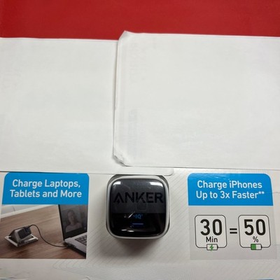 * NEW * ANKER 313 A2639 30W USB-C PD WALL CHARGER - Black 