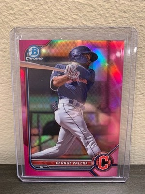 2022 Bowman Chrome Prospect Fuchsia Refractor /199 George Valera Cle Guardians