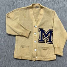 Vtg 40's 50's Dehen 100 Wool Letterman Varsity Cardigan Womens Size 34 Portland