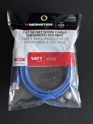 Monster 140270-00 Networking Cable Just Hook It Up 14 ft. L Category 5E Blue
