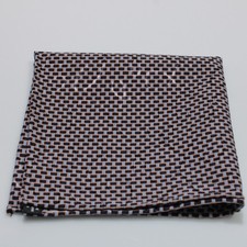 NWOT 100 Silk Pocket Square Purple / Multicolor Geometric Print Made In Italy